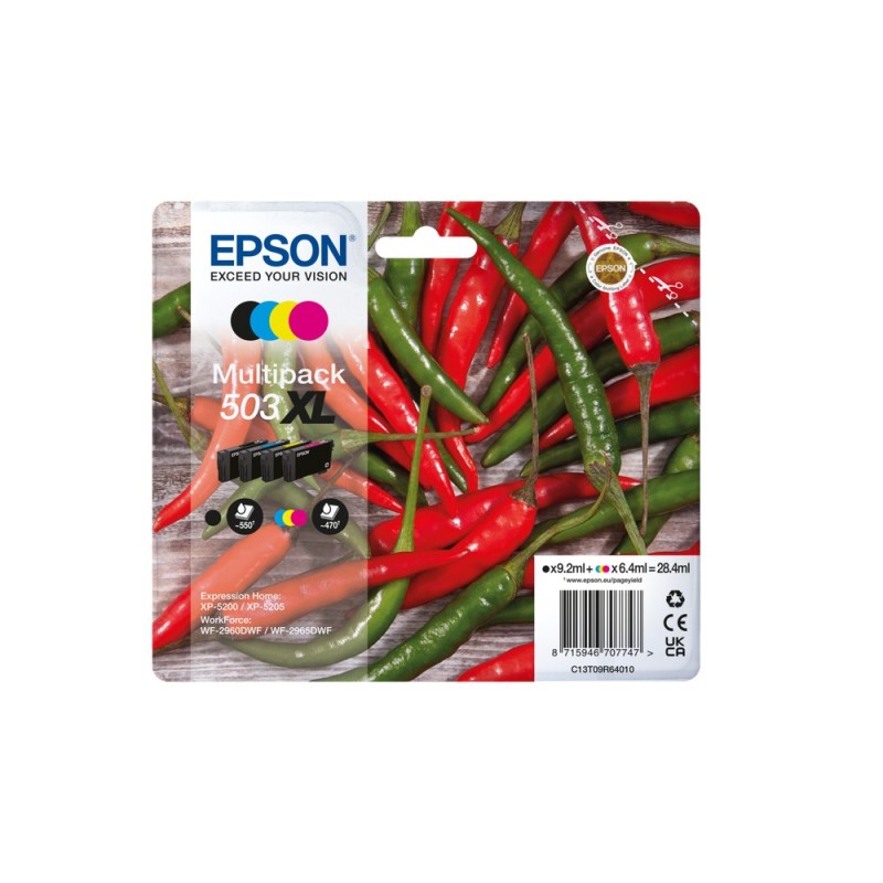 Epson 503XL Original Druckerpatrone Multipack C13T09R64010 Chilischoten-Tinte